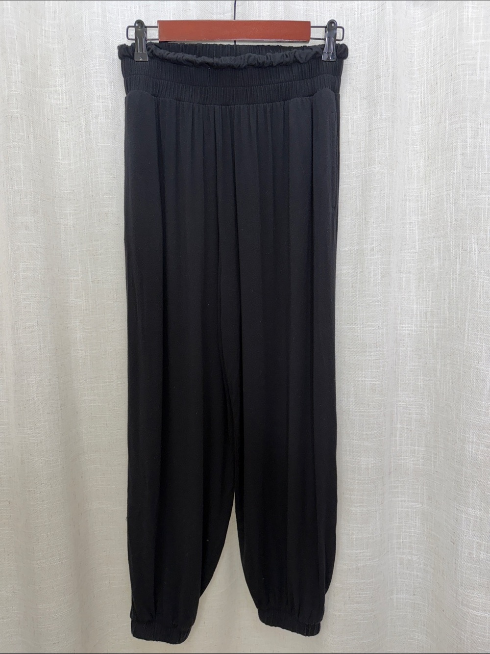 Z Supply Black Elastic-Waist Soft Jogger Pants Size Small Excellent Condition